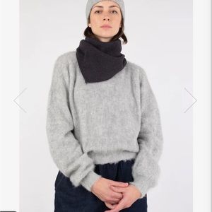 Micaela Greg HEATHER GREY BRUSHED PULLOVER Size Medium NWOT